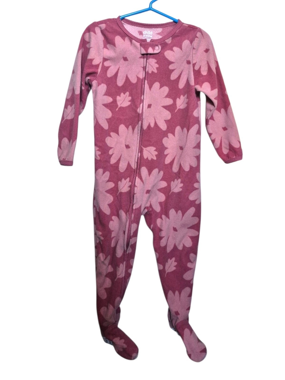 Carter's Pink Floral Footed One-Piece Pajamas